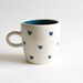 Ceramic Mug in Teal- Heart Design by RossLab