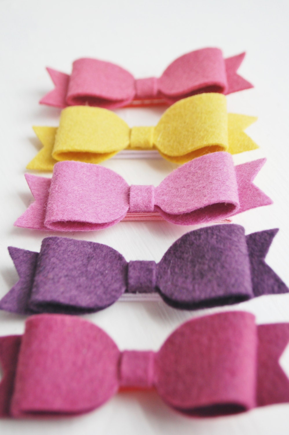 Wool Felt Hair Bow, Hair Bow on Clip or Headband,