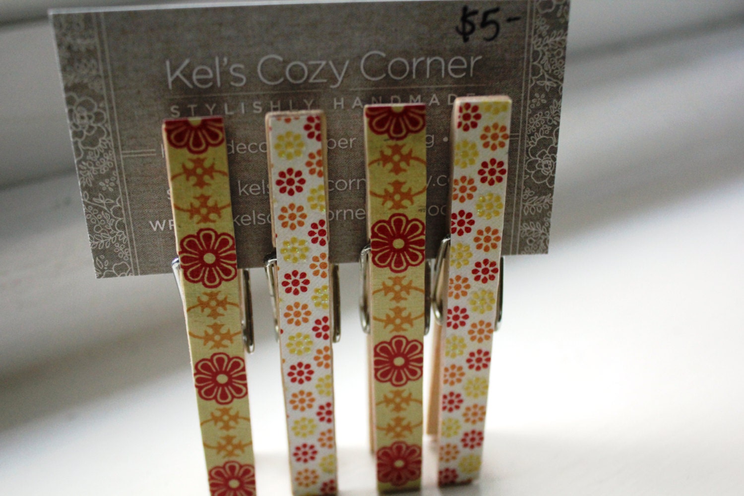 Lemon Citrus Magnetic Clothespins (Set of 4)