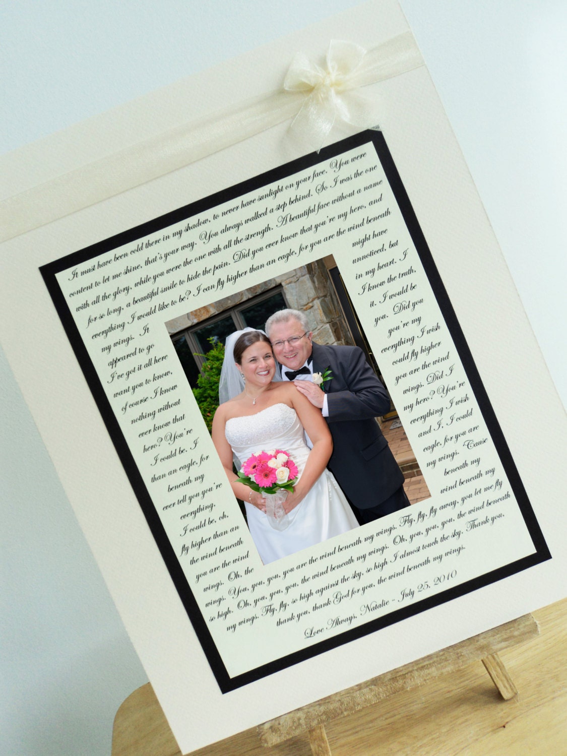 Wedding Gift, Bridal Shower Gift, Anniversary Gift, Personalized Photo Mat with your song lyrics, vows, poem, etc., Wedding Gift for Parents