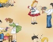 NEW - Henry Glass Fabric - Little Darlings II:Child's Play -Playful Summer-Ecru