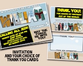 Personalized Star Wars Birthday Invitation and Thank You cards- digital file