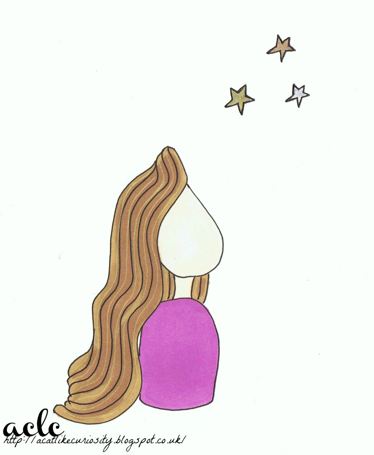 The Girl with Stars in her Eyes Art Print