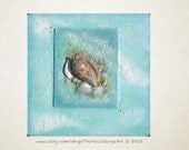 Memories of the Ocean. Original Mixed Media Art. Beach sea shell home decor, nautical, home accent