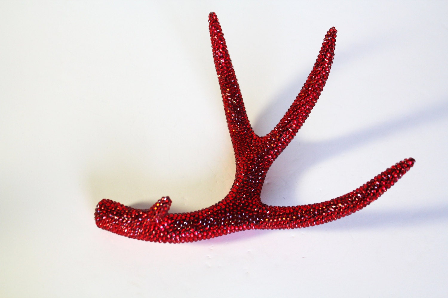Red Crystal Rhinestone Deer Antler Art Sculpture- Valentines Day