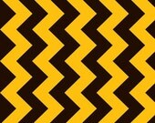 Cotton Fabric CHEVRON/ Riley Blake  - HAWKEYE gold/black medium size Chevron