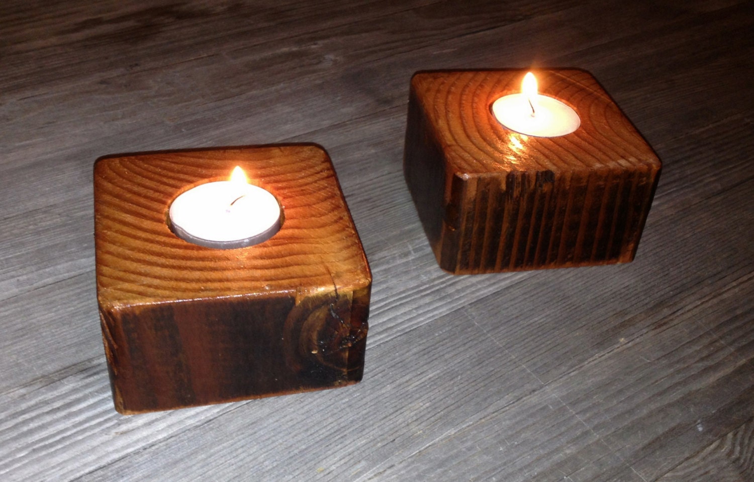 Reclaimed Wood Candle Holders