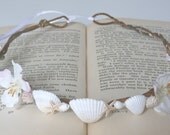 rustic mermaid shell crown beach wedding