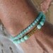 beachcomber mint green antique gold stretch beach bracelet