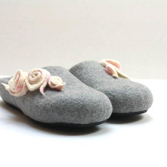 slippers Women shoes wedding wool   wool     slippers women house gift for grey   light  felted house