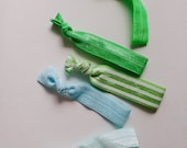 Fabric Elastic Hair Ties - Set of 5 -Cool Summer