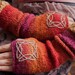 Fingerless arm warmers - knitted Irish wool - Celtic design