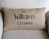 remember the date CUSTOM burlap pillow