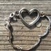 Silver Bracelet bangle Heart Vintage chain
