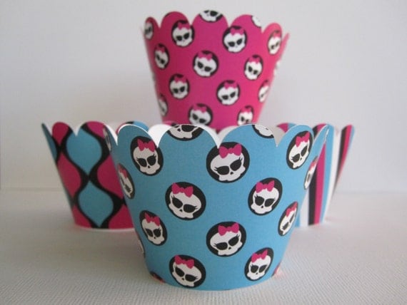 12 Standard Size Monster High Cupcake Wrappers Il_570xn