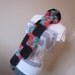 Crochet Scarf, Neck Warmer, long scarf, blocks, black, multicolor,