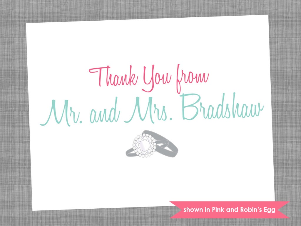 Wedding Thank You Cards - Personalized Folded Note Cards - Colors and Text Customizable Il_570xn