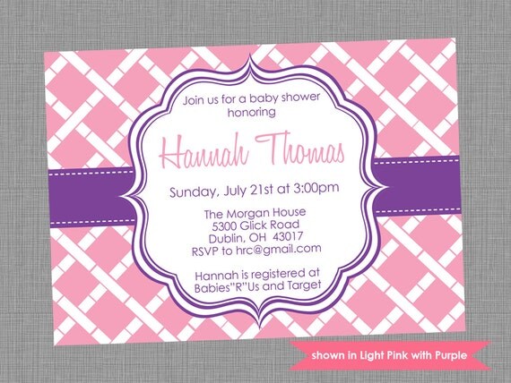 Printable Baby Shower Invitation - Shower Themed Bamboo Invite - Colors and Text Customizable Il_570xn
