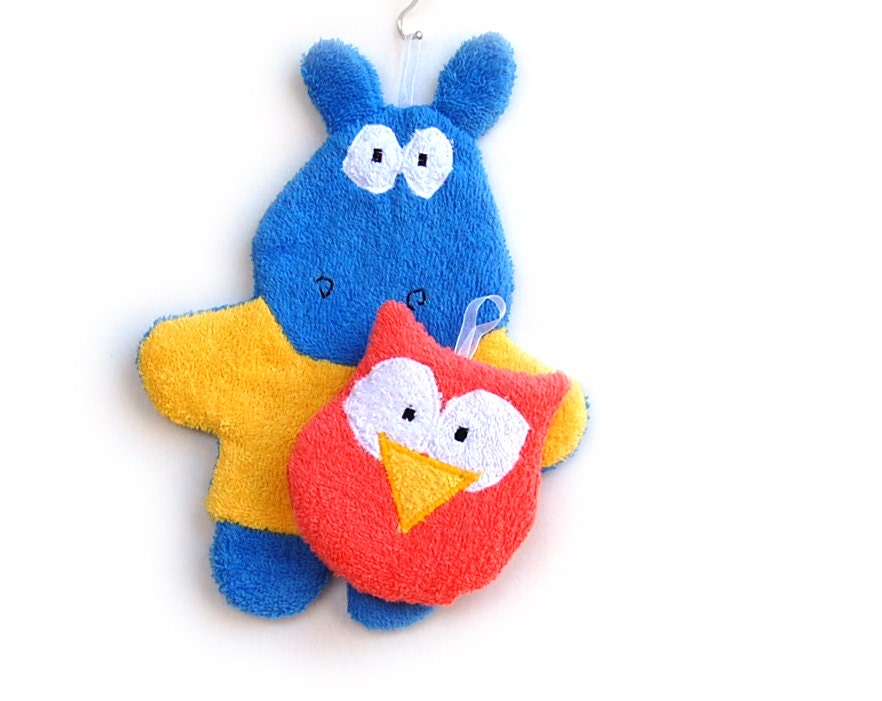 Washcloth Sponge animals, Cotton Set, Bath Set Cloth for baby