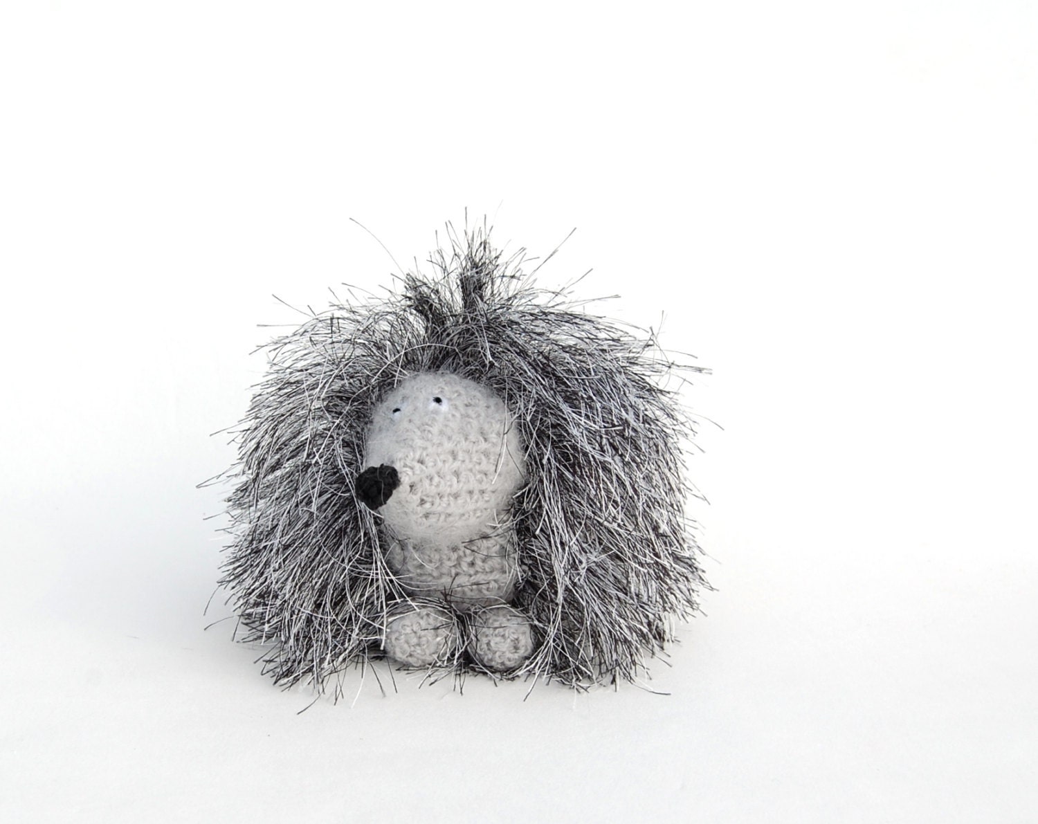 Hedgehog Crochet toy Rock soft gray woodland creatures