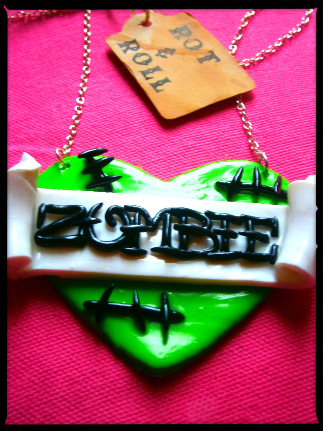 Creepy Zombie Tattoo Necklace Psychobilly Horror