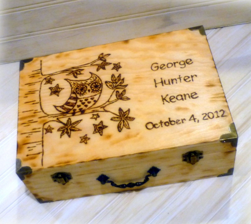 Personalized Memory Keepsake Box Baby Childs Time Capsule 1st Birthday (YOUR Custom DESIGN CHOICE)