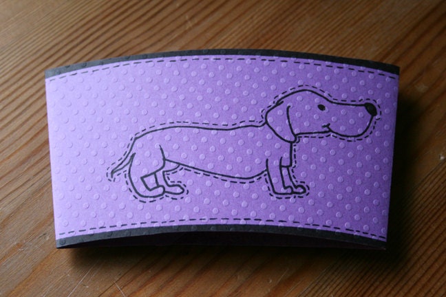 Dachshund Drink Koozie - Hand designed recycled paper