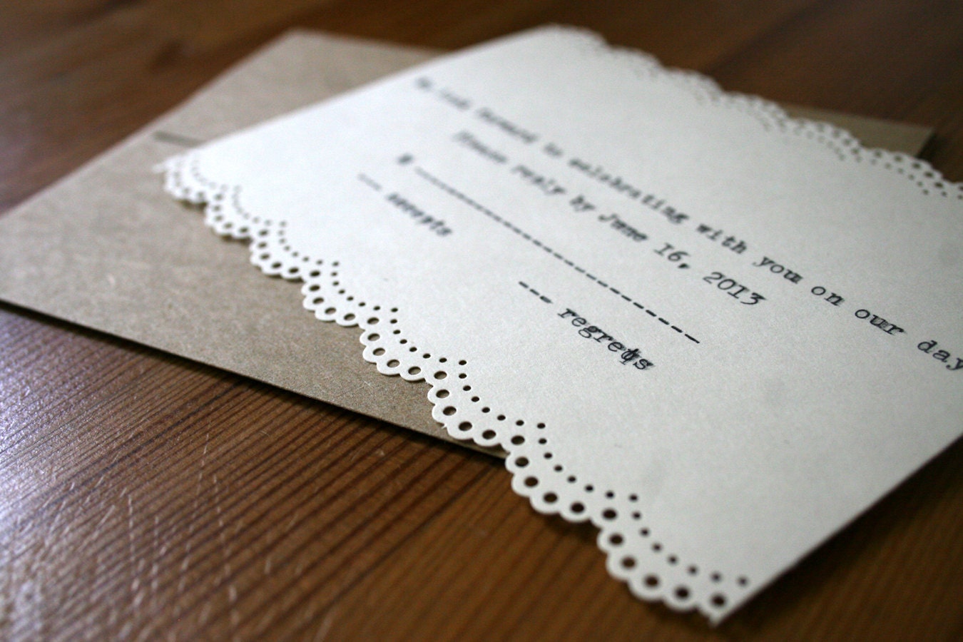 Ivory Wedding Invitations RSVP Cards