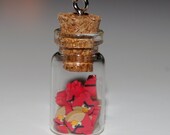 Angry Birds in a tiny glass bottle necklace