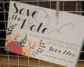 Floral Save the Date / Spring Summer / Wedding Suite / Rehearsal Dinner / Flowers / Party / Printed Invitation / Modern Custom Design
