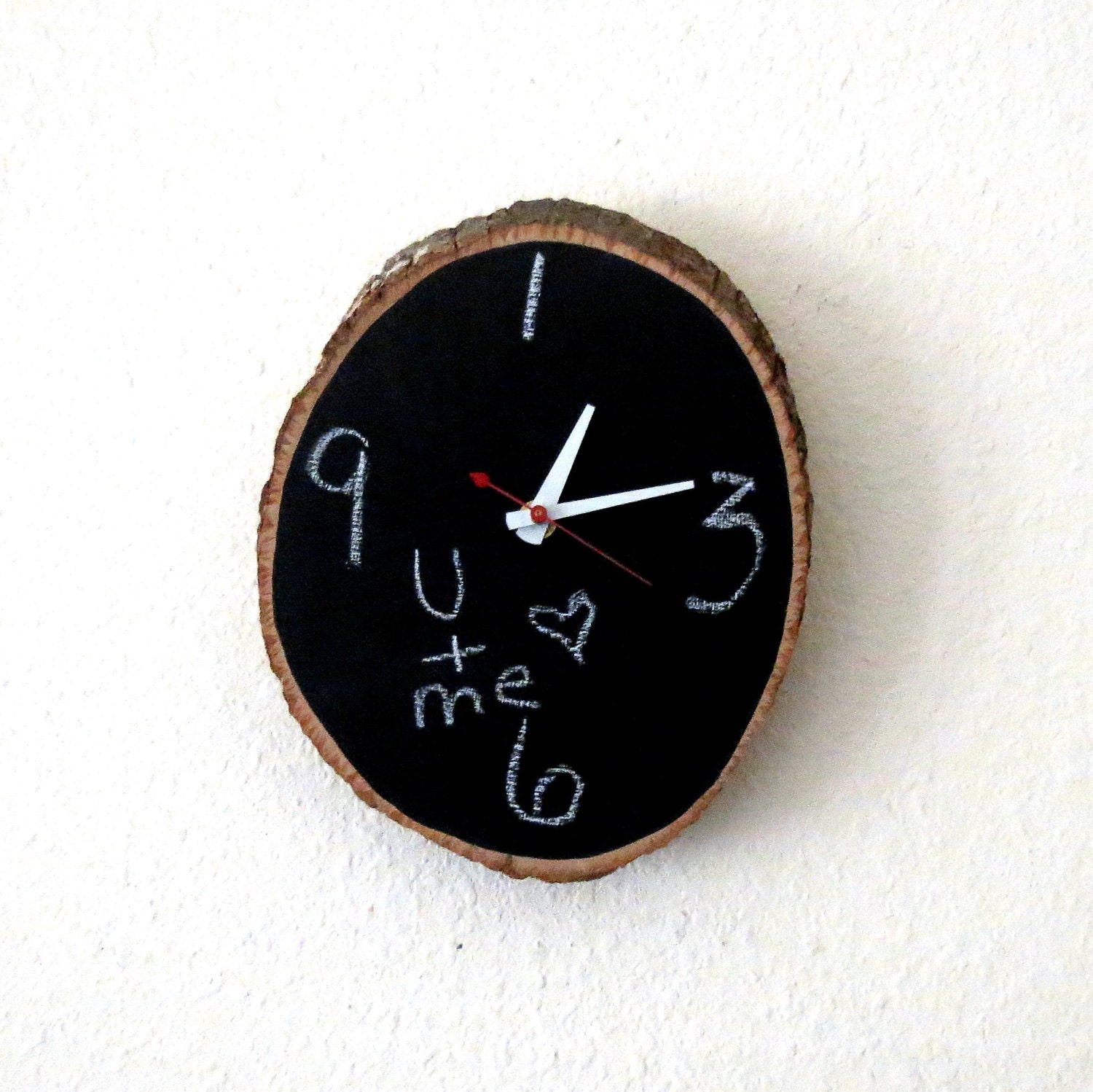 Wood Wall Clock,  Home and Living, Chalkboard Clock, Decor & Housewares, Rustic Wall Decor, Wood Decor,  Unique Gift
