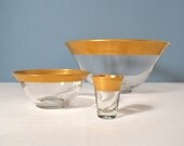Vintage Dorothy Thorpe Gold Band Chip and Dip Set