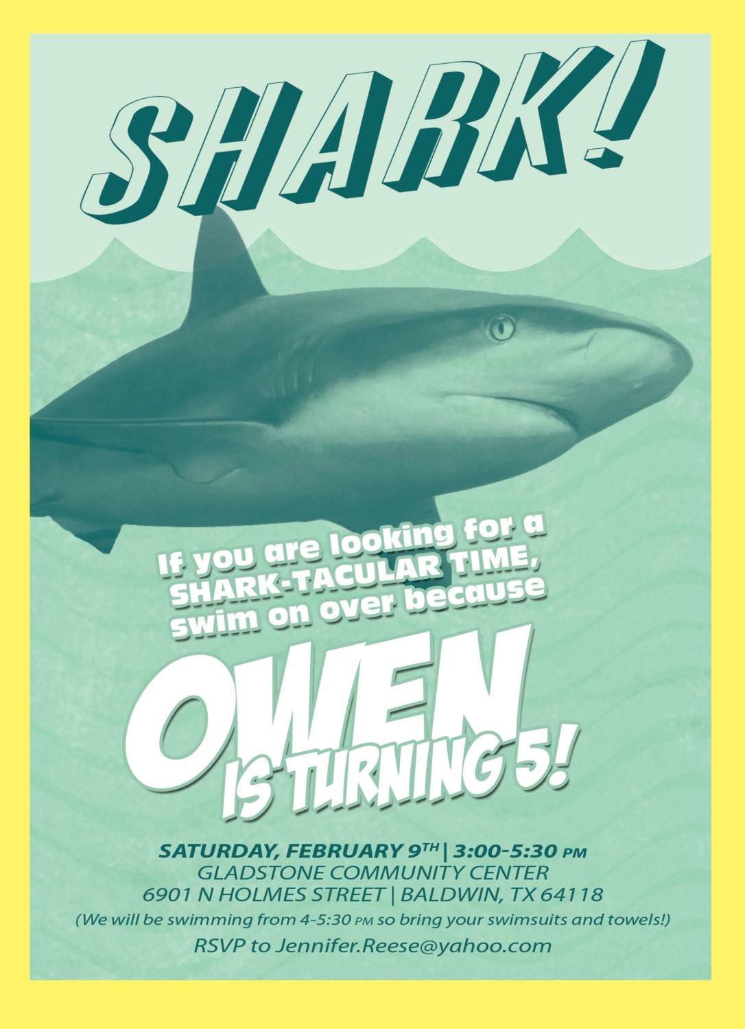 Shark Birthday Card