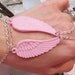 Angel Wing Slave Bracelet Ring. Pink Acrylic Angel Wing Connectors w Pink Swarovski Crystal beads Bracelet Ring Silver Custom Sized Bracele