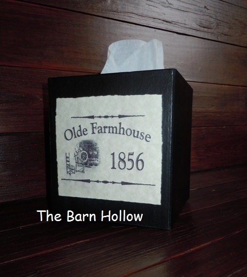 Primitive Tissue Box Cover - 1856 Farmhouse