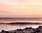 Fine Art Photograph - Beach Sunrise - Hawaii - Travel Photography - 12 x 18 print - Zen Image - Gray Peach Pastel