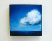 SALE 20% OFF Seascape painting, original oil on canvas, blue colors, ocean, clouds, wall art, home decor - Stormscape series fortynine