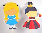Alice In Wonderland inspired Cupcake Toppers--Set of 12 Toppers Il_170x135