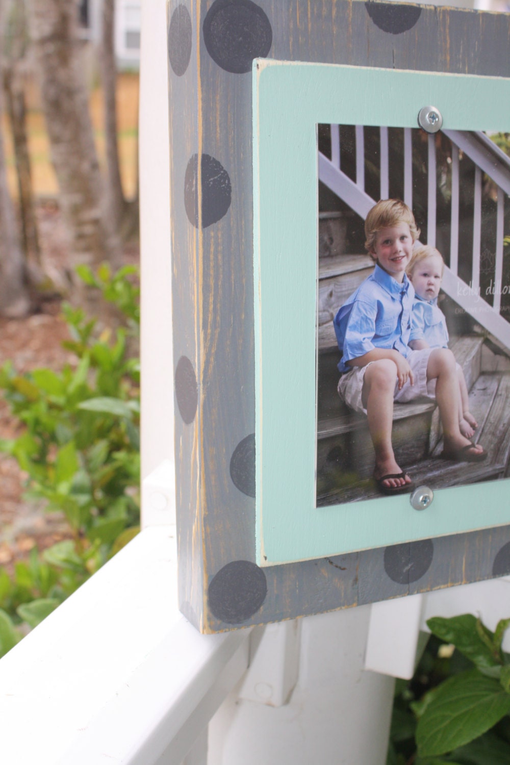 Chunky Grey Frame, Distressed Picture Frame, Nursery Frame, 5 x 7 Painted Wood Frame, Baby Shower