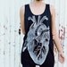 Heart Anatomy tank top - Women t-shirt tank top black Tunic Unisex Shirt men Vest Women Sleeveless Singlet Black T-Shirt Size M L