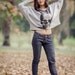 Sweatshirt Sweater Long Sleeve Black Skull Pullover Oversize style Print Bat Wing Style Half Body In Gray Long Sleeve.
