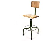 Industrial Drafting Chair // Vintage Barstool // Reclaimed Wood Furniture // Olive Green Office Chair