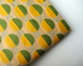 yellow moss green velvet retro circles real silk brocade, India brocade fabric nr 182 fat quarter