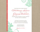 Wedding Invitation and RSVP Card (Wonderstruck) - Digital Files or Deposit on Printing (Customizable Elegant Design)