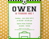 DIY PRINTABLE Invitation Card - Soccer Birthday Party Invitation - PS834CA1a1