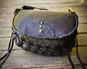 Eclipse Black Leather Cross-Body Purse