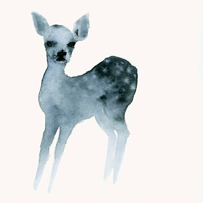 Ghost Fawn - Fine Art Print from Original Watercolor Painting