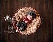 ORIGINAL- Little Man shortie Set- Baby Boy Outfit- Designer Outfit- Vintage Baby- Knit Pants- Bow Tie- Suspenders- Newborn