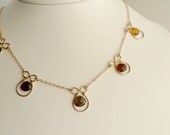 Multi Tourmaline Briolettes Gold Filled Necklace