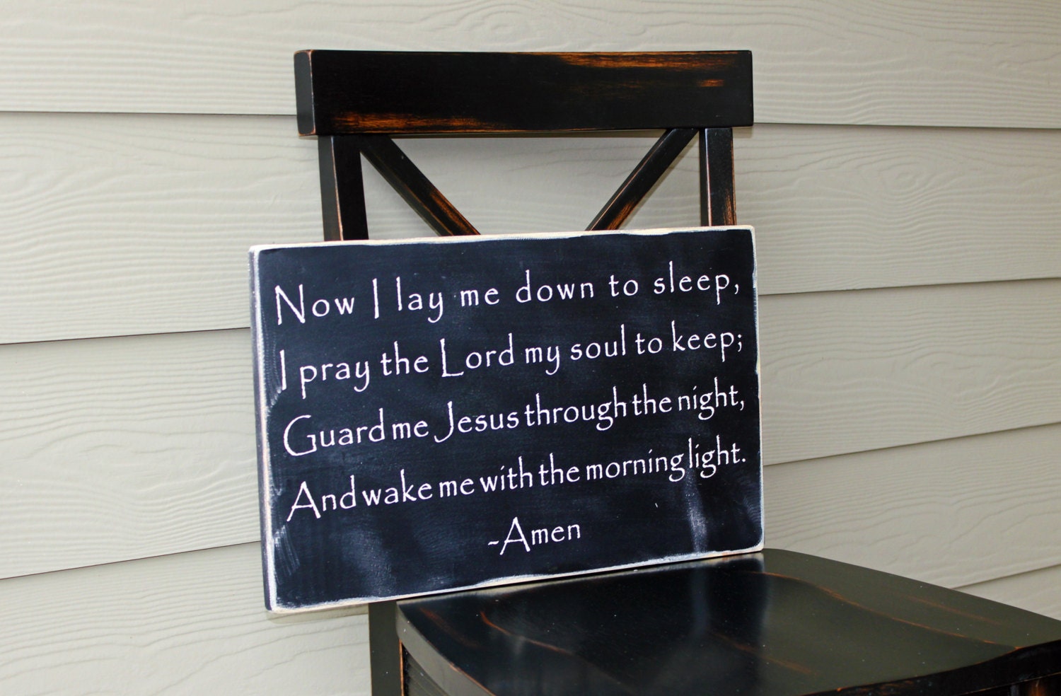 Child's Prayer Sign/Wall Hanging-Now I Lay Me Down To Sleep Quote